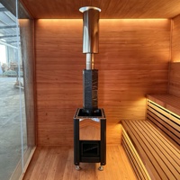 Sauna extérieur moderne en bois de cèdre rouge, chauffé à la bois, pour 2 à 4 personnes, avec pierres chauffantes électriques