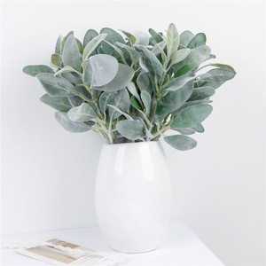 Feuilles d'eucalyptus artificielles Tainen, 37 cm, bouquet vert floqué, fleurs en soie, décorations de mariage - Product Image 2