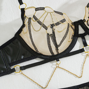 HXZ4221A ملابس داخلية جديدة فاخرة مطرزة بمشبك معدني سلسلة ملابس داخلية نسائية مجموعة ملابس داخلية مثيرة شبكية - Product Image 5