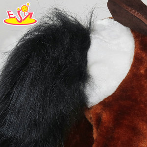 هزاز مريح قطيفة حصان سنجلي الحيوان الروك مع قوي خشبي الروك W16D201 - Product Image 6