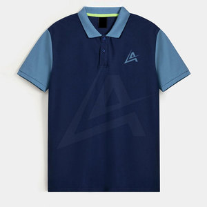 Comfortable Men's Polo T-Shirt Quick Dry Cotton Polyester Casual Solid Print Design Breathable Knitted Fabric - Product Image 1