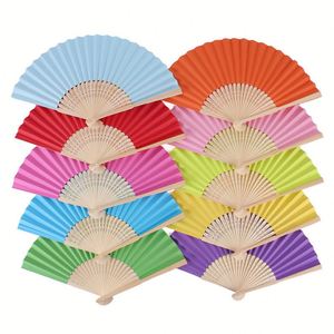 Éventail en papier vierge DIY pour enfants, pliable, blanc et coloré, à personnaliser pour la peinture, la décoration, les activités créatives et les fêtes - Product Image 4