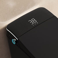 WC intelligent automatique haut de gamme noir avec siphon en P, à poser au sol, style moderne, sanitaires intelligents pour salle de bain