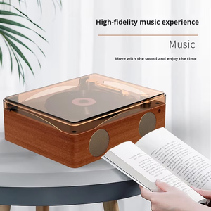 Factory Vintage Wood Grain BT <b>CD</b> <b>Player</b> Dual Speakers Home Party Portable Music System High Fidelity Audio <b>Player</b> for Gift - Product Image 6