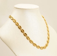 Ensemble de collier et bracelet élégant et tendance pour femme, en or 18 carats, avec coquillage ajouré, personnalisable, vente en gros