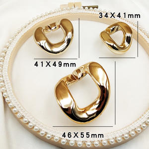 Chaîne cubaine en acrylique plaqué or de différentes tailles en vrac REWIN, accessoires en résine plastique ABS à maillons ouverts - Product Image 4