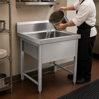 Vente directe du fabricant, évier de cuisine professionnel pratique en acier inoxydable pour restaurant, plan de travail avec évier