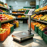 Balance de plateforme numérique commerciale 40-300 kg, haute précision, en acier inoxydable, clavier étanche, affichage LED, balance électronique de table