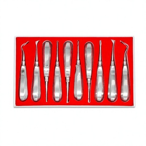 Extracteur de racines East-West Flag Luxating Tips, jeu de 10 embouts de différentes tailles, en acier inoxydable / blanc à rouge, emballage en boîte rigide - Product Image 3