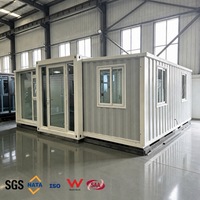 Maison modulaire préfabriquée certifiée de 20 pieds, entièrement meublée, couleurs, portes, fenêtres et terrasse personnalisables, aménagements en option