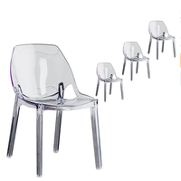 Chaises de salle à manger transparentes vert menthe élégant clair acrylique cristal sans bras fantôme chaise plastique PC Optimal Restaurants