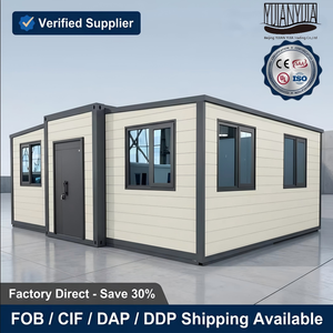 Maison conteneur préfabriquée extensible <span class=keywords><strong>de</strong></span> 20 pieds, 2 unités par 40HQ, villa préfabriquée à double aile pour retraite au bord du <span class=keywords><strong>lac</strong></span> - Product Image 1