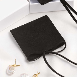 PandaSew Black Custom Jewelry Pouches Personalized Logo <b>Envelope</b> Bags Microfiber Jewelry Packaging Pouch - Product Image 5