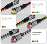 FILN 8mm 10mm 12mm Voyants LED Indicateur Métal Panneau Pilote Lumière 20cm Câble Finition Chrome Voiture Bateau Marine