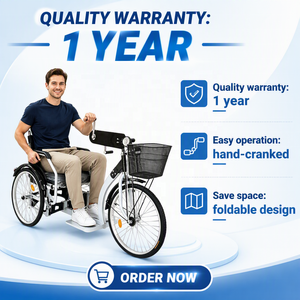 Triciclo Manual Plegable para Silla de Ruedas, Bicicleta de Movilidad para Adultos con Discapacidad LSLY-LK580M - Product Image 2