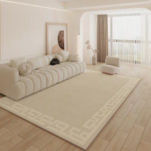 Tapis de salon moderne et crémeux, rectangulaire, antidérapant, motif géométrique, impression numérique, tissage mécanique, décoration intérieure pour adultes - Product Image 4