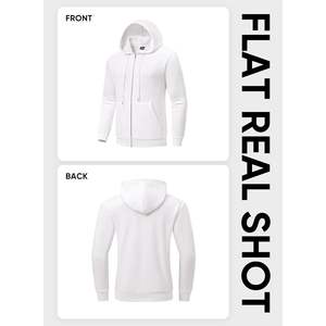 JMIERR Sweats à capuche en coton avec cordon de serrage pour hommes, sweats à capuche en molleton à fermeture éclair complète, anti-rides, anti-rétrécissement, sérigraphié à motif uni - Product Image 6