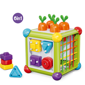 Jouet éducatif hexagonal multifonctionnel 6 en 1 pour bébés et jeunes enfants, cube d'activités pour l'éveil préscolaire - Product Image 1