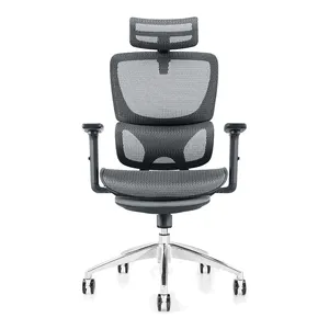 Ergonomic High Back Lumbar All Mesh Recliner Desk Chair With Footrest For Living Room
