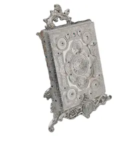 Scatola del corano santo placcata argento del metallo del regalo musulmano di lusso arabo saudita all'ingrosso con il supporto