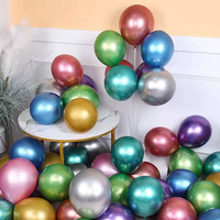 Usine joyeux anniversaire mariage gonflable hélium Latex ballon métallique or argent 10 pouces Chrome ballons