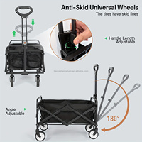 Chariot de jardin pliable robuste, capacité de 150 livres, pour le camping en plein air, le jardinage et les travaux extérieurs