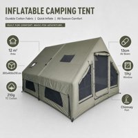 Tente en coton TC 210g 300x400cm rustique imperméable avec cheminée pour camping hors réseau