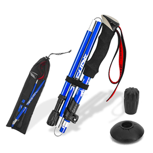 Bâtons de randonnée en gros, 5 sections, télescopiques, pliables, pour le camping en plein air, ultralégers, portables, pliables, pour la marche et la randonnée - Product Image 1