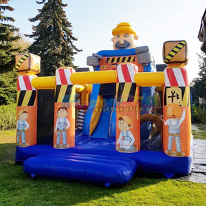Chateau gonflable petit batisseur <b>inflatable</b> construction bouncy castle with slide combo commercial kids bouncer house - Product Image 2
