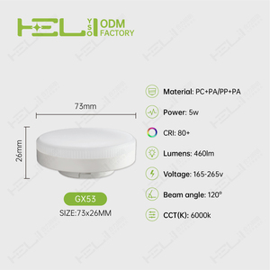 Lampe LED GX53 5W, source de lumière blanc chaud, non dimmable, sans scintillement, remplacement, projecteur 120 degrés, WiFi, IP20, Energy <span class=keywords><strong>Star</strong></span> - Product Image 2