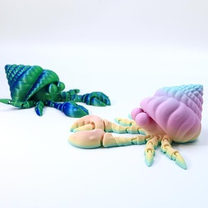 Jouet de décoration d'aquarium en plastique imprimé en 3D personnalisé OEM, crabe ermite, articulations mobiles, personnages Frozen, échelle 1/12, pour les 7-12 ans - Product Image 3