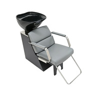 Ensemble de mobilier de salon de luxe : Fauteuil de coiffure hydraulique, Miroir LED, Lit de lavage avec base en acier chirurgical pour salon de coiffure