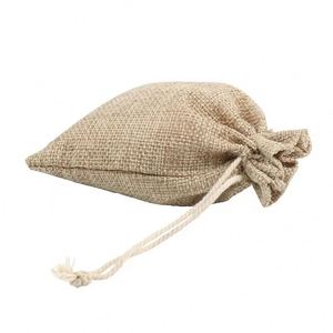 Pochette cadeau en jute couleur naturelle avec cordon de serrage, sac d'emballage en toile de jute pour bijoux, échantillon gratuit, petit sac de rangement vierge en jute - Product Image 2