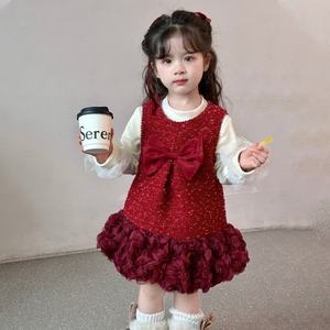 2025 vestido de princesa <span class=keywords><strong>para</strong></span> niñas <span class=keywords><strong>para</strong></span> la <span class=keywords><strong>Nochevieja</strong></span> Chaleco con lazo rojo cuello redondo cuello dulce patrón decoración nuevo <span class=keywords><strong>traje</strong></span> de Navidad <span class=keywords><strong>para</strong></span> niños - Product Image 3