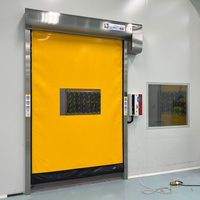 Porte rapide à fermeture éclair en PVC avec résistance au vent de niveau 6 et fonction de réinitialisation automatique pour salle blanche