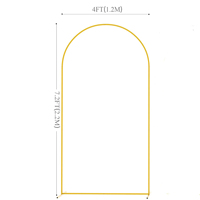 Arche de toile de fond en métal doré 7,2 pi x 4 pi, structure stable, montage facile, cadre d'arche de ballons pour mariage, fournitures de décoration de fête