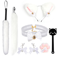 Ensemble de sept pièces de jouets sexuels SM, bandeau queue de chat, accessoire interactif pour la flirt féminin, plug anal pour adultes