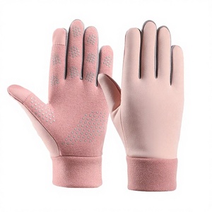 Winter Polyester Touchscreen Compatible Unisex High Quality Durable Non-<b>slip</b> Leather <b>Full</b> Finger Outdoor Sports Gloves - Product Image 2