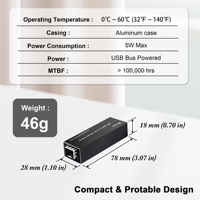 Adaptateur Mini USB 3.0 vers SFP Gigabit Ethernet, carte d'interface réseau à fibre optique, compatible avec Windows/macOS/Linux