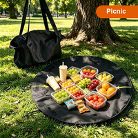 Sac fourre-tout 2-en-1 en tissu Oxford imperméable et durable, couverture de pique-nique réutilisable et pliable, tapis d'extérieur pour courses, lessive, plage