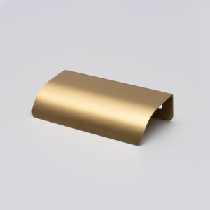 Bandes de bord invisibles poignées en laiton incurvées poignées de <span class=keywords><strong>meubles</strong></span> en cuivre de luxe pour cuisine chambre à coucher montées sur le côté pour armoires - Product Image 3