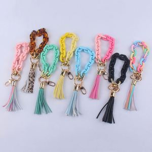 2025 New Arrival Ins Hot Selling Acrylic Decorative Splicing Korean Bracelet <b>Key</b> Chain with Multi-color for Women's <b>Key</b> <b>Ring</b> - Product Image 4