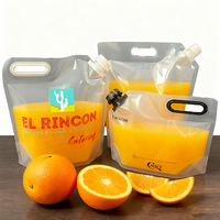 Poche souple à bec verseur pour boisson Orange Mangue avec poignée, 250ml 500ml 1L, anti-fuite, recyclable, qualité alimentaire, imprimée en héliogravure, pour Vodka et Champagne