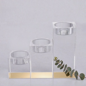 Candelabros de Cristal Sólido para Mesa de Comedor, Portavelas Transparentes - Product Image 6