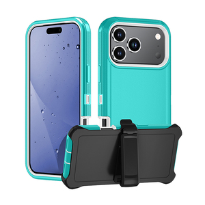 Funda Protectora para Teléfono Defender, MOQ <span class=keywords><strong>500</strong></span>, para iPhone 18 Pro, 16 Plus, 14 Pro <span class=keywords><strong>Max</strong></span>, 13 Mini, 12, 11, XS, XR, SE <span class=keywords><strong>2022</strong></span>, Resistente, 3 en 1 - Product Image 6