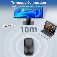 Mouse komputer nirkabel kustom ergonomis portabel, tetikus nirkabel sunyi untuk PC Laptop Inalambrico