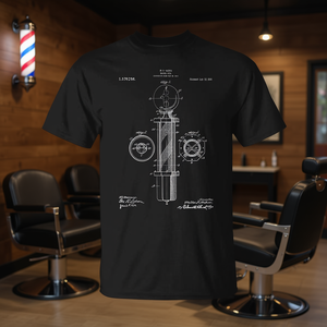 T-shirt Grafica Barber Pole Nera Unisex per Adulti Girocollo Manica Corta Promozionale - Product Image 2