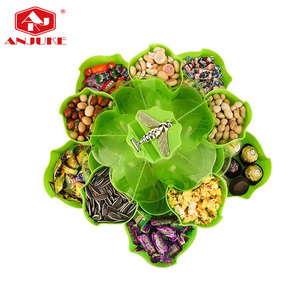 Anjuke Trung Quốc đôi xoay đồ ăn nhẹ Nut khay điện thoại chủ Snack hộp lưu trữ các loại hạt tổ chức trái cây sấy khô tấm bát - Product Image 1