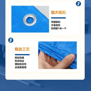 Boxin PE Tarpaulin Blue Orange 100x150cm <b>Waterproof</b> Rainproof Outdoor Cover - Product Image 4