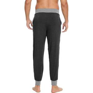 Pantalon de pyjama pour homme en bambou, jogging doux avec poches, cordon de serrage, grande taille, vêtements de nuit en Tencel Modal Coton - Product Image 4
